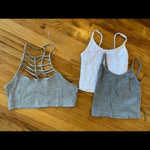 3 pack rib crop tops